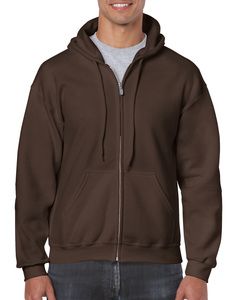 Gildan GD058 - HeavyBlend ™ sweatshirt met volledige ritssluiting Dark Chocolate