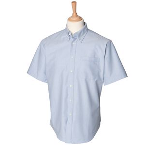 Henbury HB515 - Classic Oxford Overhemd met Korte Mouw Blue