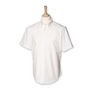 Henbury HB515 - Classic Oxford Overhemd met Korte Mouw White