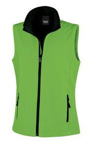 Result R232F - Core Dames Printable Softshell Bodywarmer Vivid Green/ Black