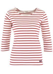 Armor lux AM225 - Cap Coz Dames Breton Overhemd Blanc/Braise