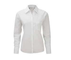 Russell Collection JZ34F - Dames Poplin Overhemd White
