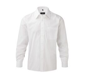 Russell Collection JZ934 - Poly/Katoenen Easy Care Poplin Overhemd Met Lange Mouw