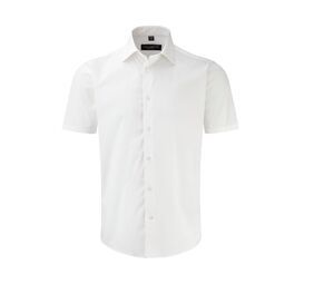 Russell Collection JZ947 - Getailleerd Overhemd Met Korte Mouw White