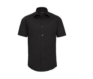 Russell Collection JZ947 - Getailleerd Overhemd Met Korte Mouw Black