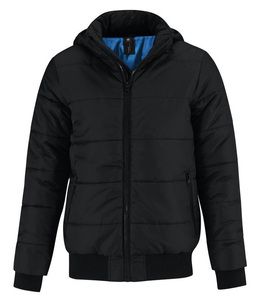 B&C BC335 - Superhoodie Black/Colbalt Blue