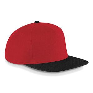 Beechfield BF660 - Originele Flat Peak Snapback Pet Classic Red/Black