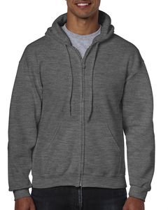 Gildan GN960 - Heavy Blend Adult Hoodie Sweatshirt Met Volledige Rits Dark Heather
