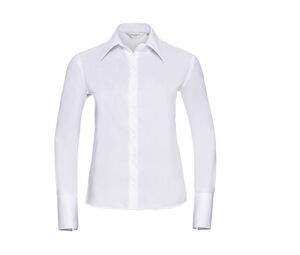 Russell Collection JZ56F - Ultimate Strijkvrij Overhemd Met Lange Mouwen White