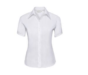 Russell Collection JZ57F - Ultimate Strijkvrij Overhemd Met Korte Mouwen White