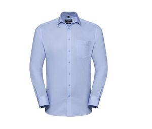 Russell Collection JZ962 - Shirt Met Visgraat-Motief Met Lange Mouw