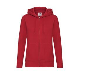 Fruit of the Loom SC375 - Premium 70/30 dames sweatshirt-jack met capuchon Red