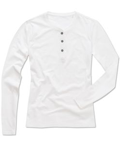 Stedman STE9580 - T-shirt met lange mouwen en knopen voor vrouwen White