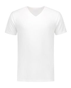 Lemon & Soda LEM1135 - T-shirt V-hals fijn katoenen elasthan met V-hals White