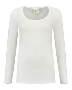 Lemon & Soda LEM1267 - T-shirt Crewneck katoen/elastiek voor haar White