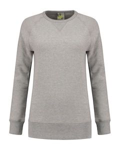 Lemon & Soda LEM3227 - Zware trui Raglan Crewneck voor haar Grey Heather