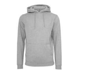 Build Your Brand BY011 - Zware sweater met capuchon Heather Grey