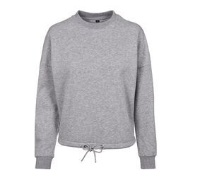 Build Your Brand BY058 - Oversized dames sweater met ronde hals Heather Grey