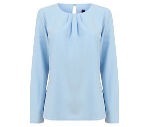 Henbury HY598 - Blouse dames lange mouwen Light Blue