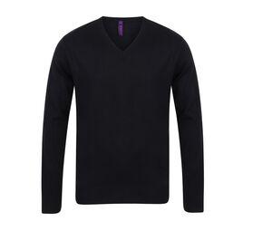 Henbury HY720 - Sweater V-hals heren Black