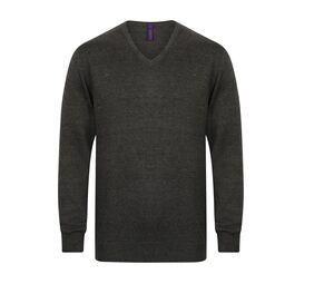 Henbury HY720 - Sweater V-hals heren Grey Marl