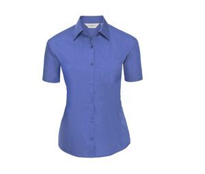 Russell Collection JZ35F - Dames Poplin Overhemd Corporate Blue