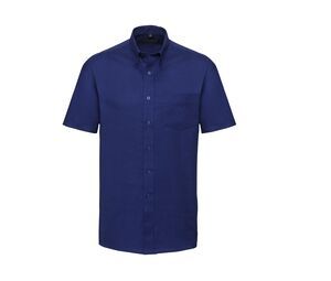Russell Collection JZ933 - Easy Care Oxford Overhemd Met Korte Mouw Bright Royal