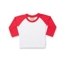 Larkwood LW025 - T-shirt baseball White / Red