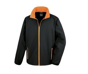 Result RS231 - Heren Bedrukbare Zacht Shell Jas Black / Orange