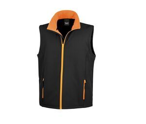 Result RS232 - Heren Bedrukbare Zachte Shell Bodywarmer Black / Orange