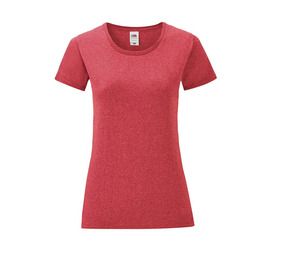 Fruit of the Loom SC151 - ICONIC T-shirt Dames Heather Red