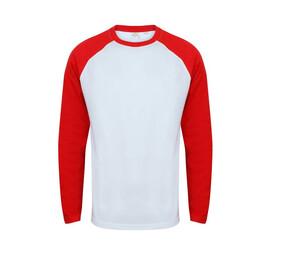 SF Men SF271 - Baseball T-shirt met lange mouwen White / Red