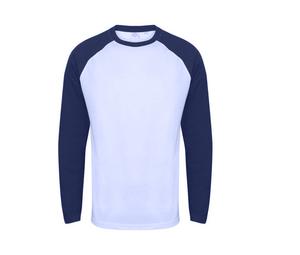 SF Men SF271 - Baseball T-shirt met lange mouwen White/ Oxford Navy