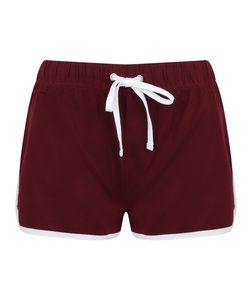 SF Women SK069 - Shorts retro dames Burgundy / White