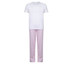 Towel city TC059 - Kinderpyjamaset White / Pink Stripes