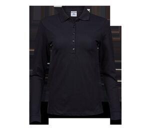 Tee Jays TJ146 - Womens luxury stretch long sleeve polo Black