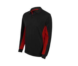 VELILLA V5514 - TWEEKLEURIGE POLO LANGE MOUWEN Black / Red