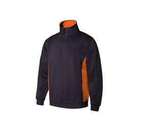 VELILLA V5704 - SWEAT BICOLORE COL ZIPPÉ Navy / Orange