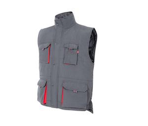 VELILLA V5902 - GILET MATELASSÉ BICOLORE MULTI-POCHES Grey/Red