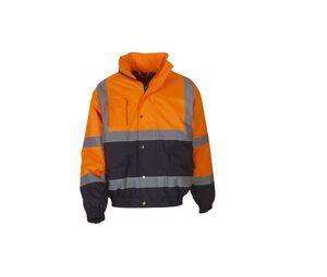 Yoko YK218 - High visibility bomber jas Hi Vis Orange/Navy