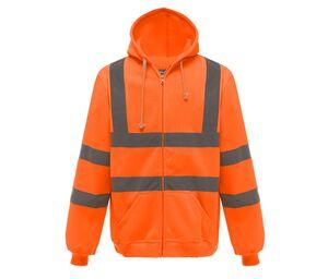 Yoko YKK07 - Hogezichtbaarheid hoodie met rits  Hi Vis Orange