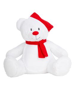 Mumbles MM573 - Knuffel met rits kerstbeer White / Red