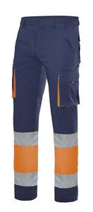 Velilla 303002S - HV TWO-TONE STRETCH TROUSERS NAVY BLUE/HI-VIS ORANGE