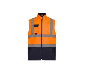 Yoko YK005 - Reflecterend hoogkwalitatief opentrekbaar vest voor spoorwegwerkers (HVW118) Hi Vis Orange/Navy