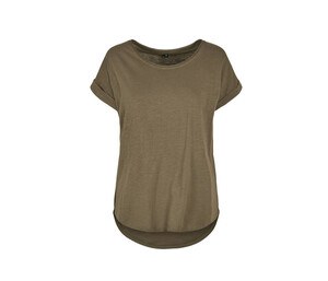 Build Your Brand BY036 - Dames T-shirt met lange rug Olive