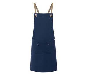 KARLOWSKY KYLS39 - Bib apron with cross straps and pocket Steel Blue