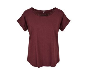 Build Your Brand BY036 - Dames T-shirt met lange rug Cherry