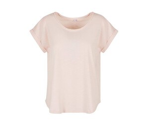 Build Your Brand BY036 - Dames T-shirt met lange rug Pink