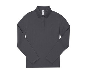 B&C BCW464 - Ladies' long sleeve 210 poloshirt Dark Grey