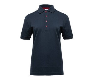 BLACK&MATCH BM101 - Ladies' contrasting button poloshirt Navy / Red